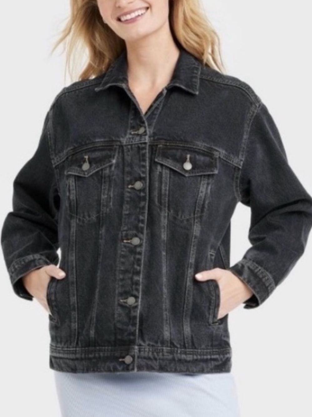 Universal Thread S Obersized Black Denim Jean Jacket